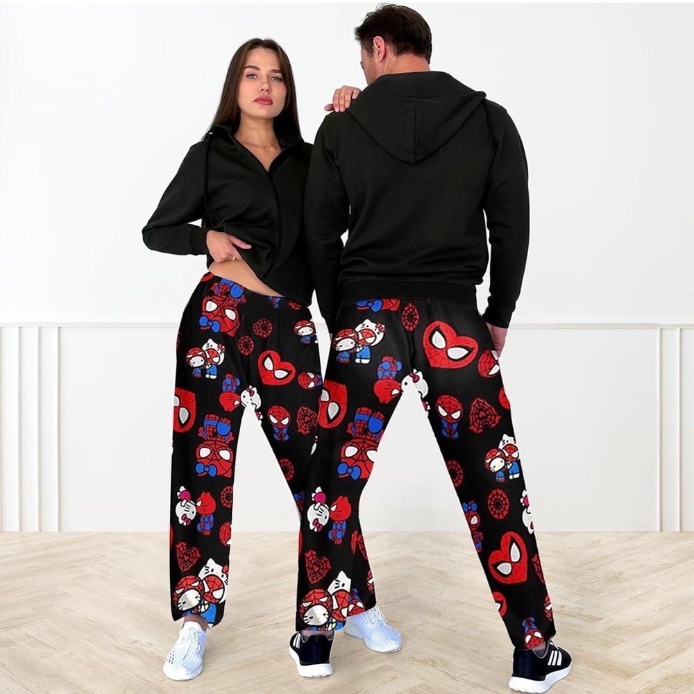 Anime Pajamas for Women Men Cartoon Unisex All Over Print Bottoms size -XXL
